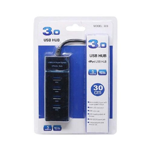 هاب چهار پورت USB3.0 با کابل 30 سانتی متری