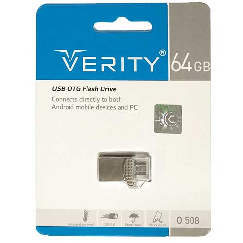 فلش OTG MicroUSB با ظرفیت 64 گیگ Verity مدل O 508 USB3.0