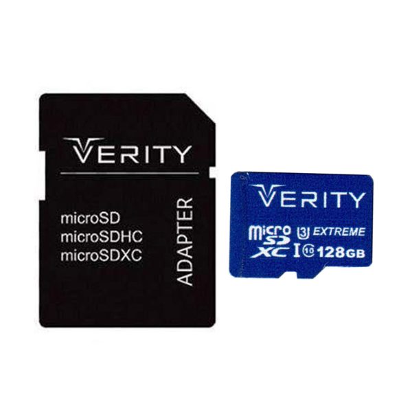 رم میکرو SDXC با خشاب 128 گیگ Verity کلاس 10 استاندارد UHS-I U3 80MB/s