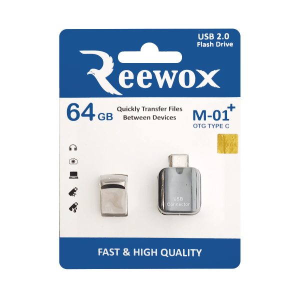 فلش OTG تایپ سی 64 گیگ Reewox مدل M-01+ USB2.0