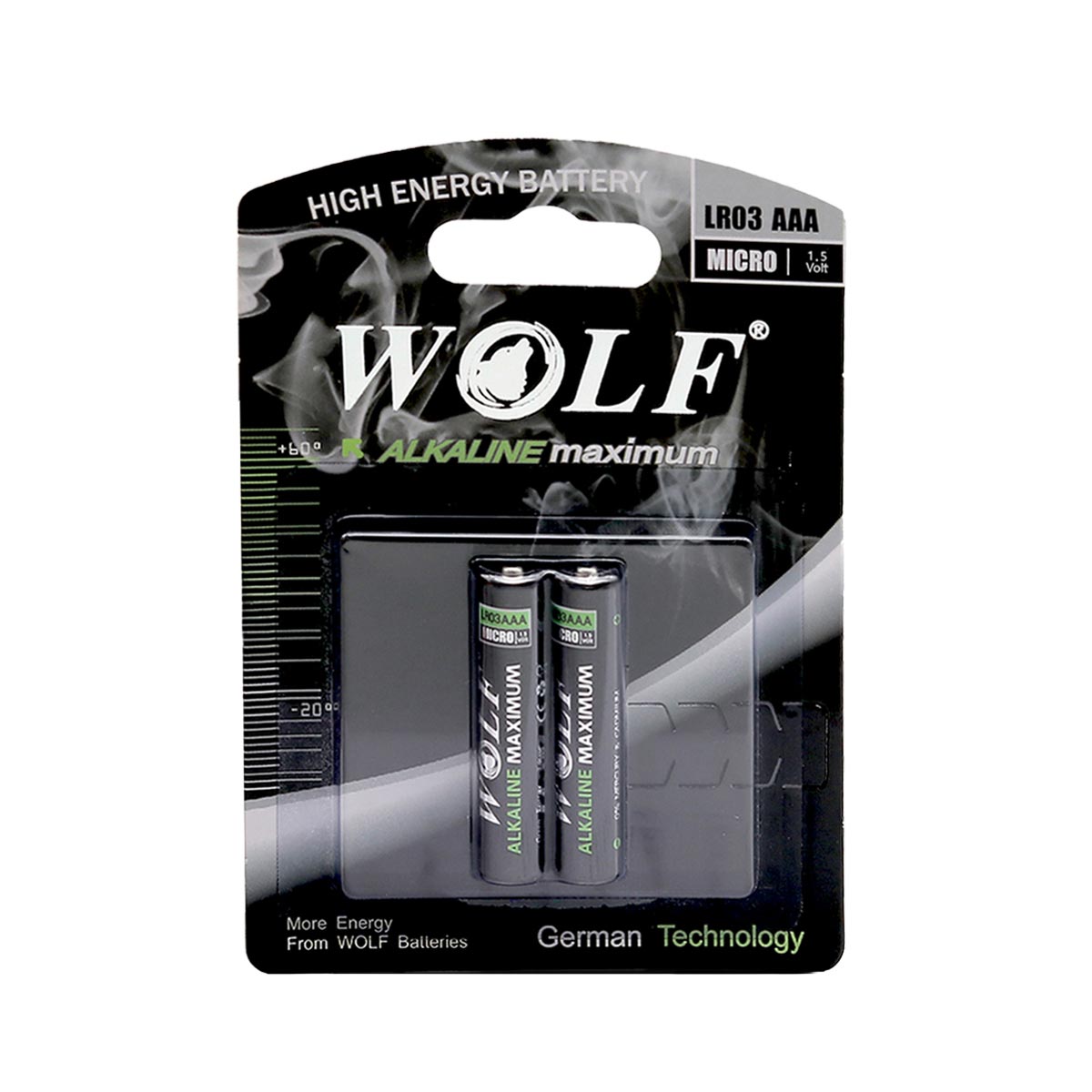 باتری نیم قلم Wolf آلکالاین Maximum مدل LR03 Micro