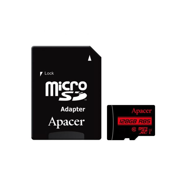رم میکرو SDXC با خشاب 128 گیگ Apacer کلاس 10 استاندارد UHS-I U1 85MB/s