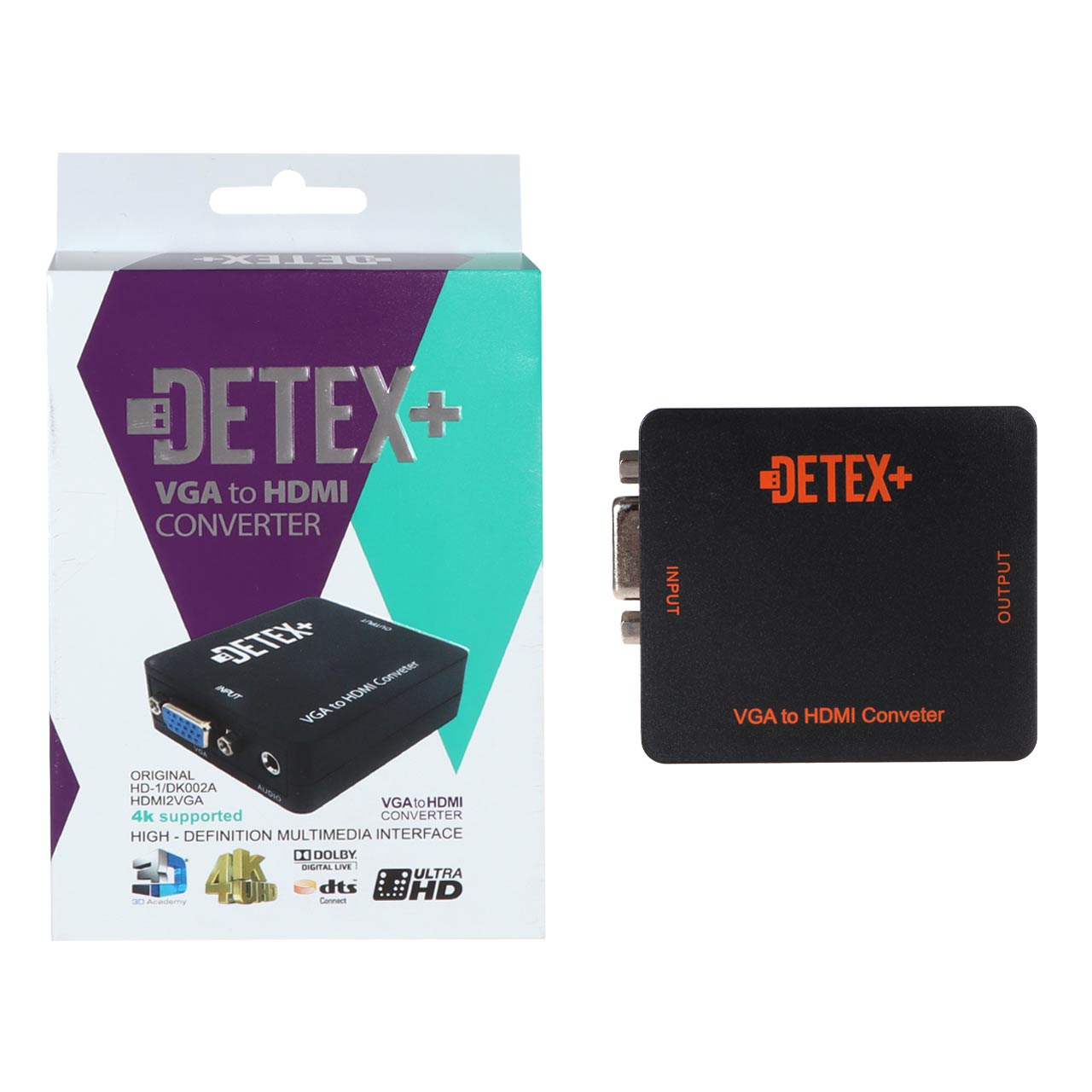 DETEX-VGA-To-HDMI-Converter.jpg تبدیل VGA به HDMI دتکس پلاس +DETEX - Image 1