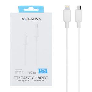 کابل تایپ سی به لایتنینگ 27 وات وی آی پلاتینا مدل VIPLATINA BC86